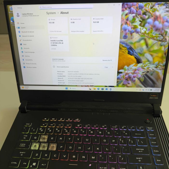 ASUS ROG Strix i7 / 16GB / SSD 1TB NVMe / Baterie Nouă