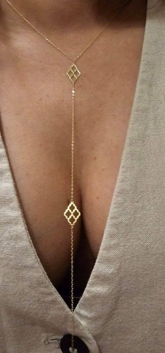 Lănțișor lung din aur 14 k model tip Malvensky