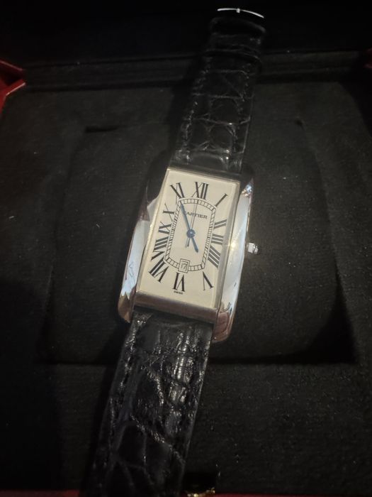 Cartier Tank American Aur alb full box