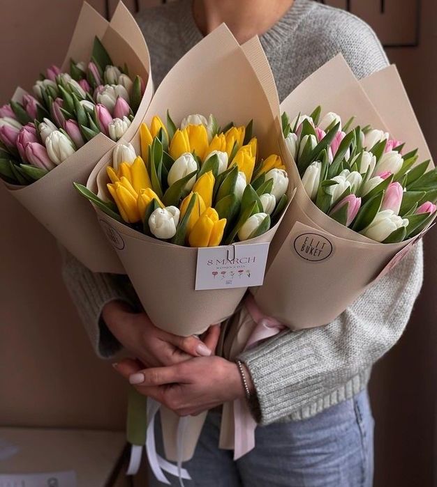 Тюльпаны голландские на 8 март Город Алматы