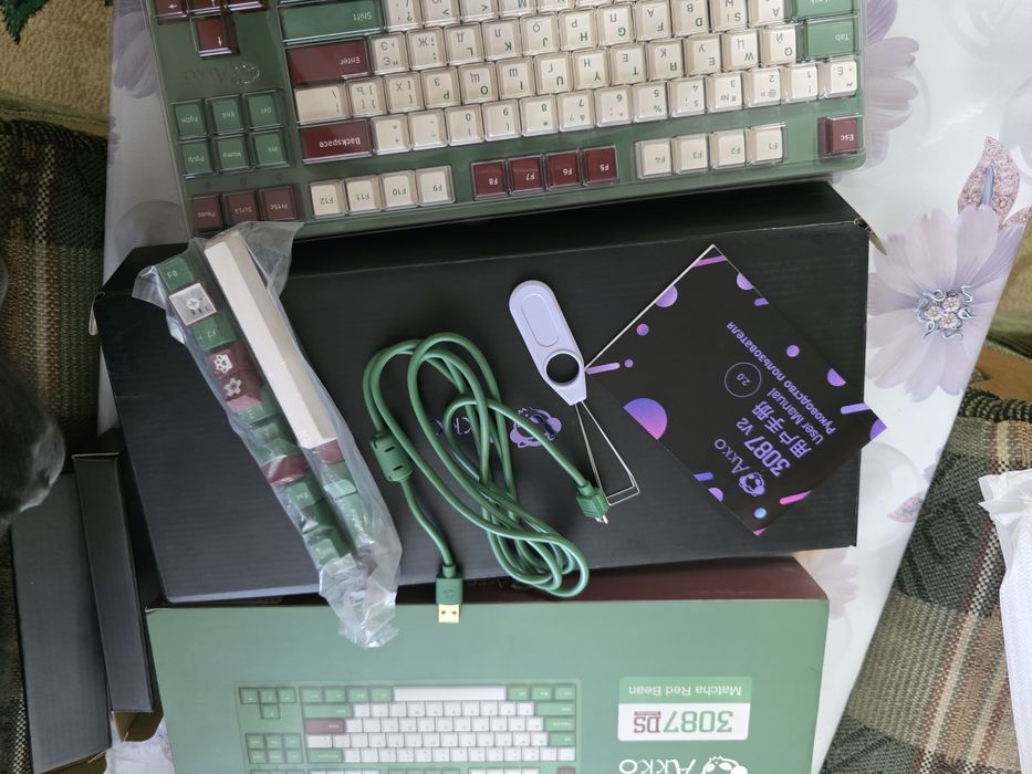 Клавиатура  механическая  Akko3087DS matcha Red Bean 650