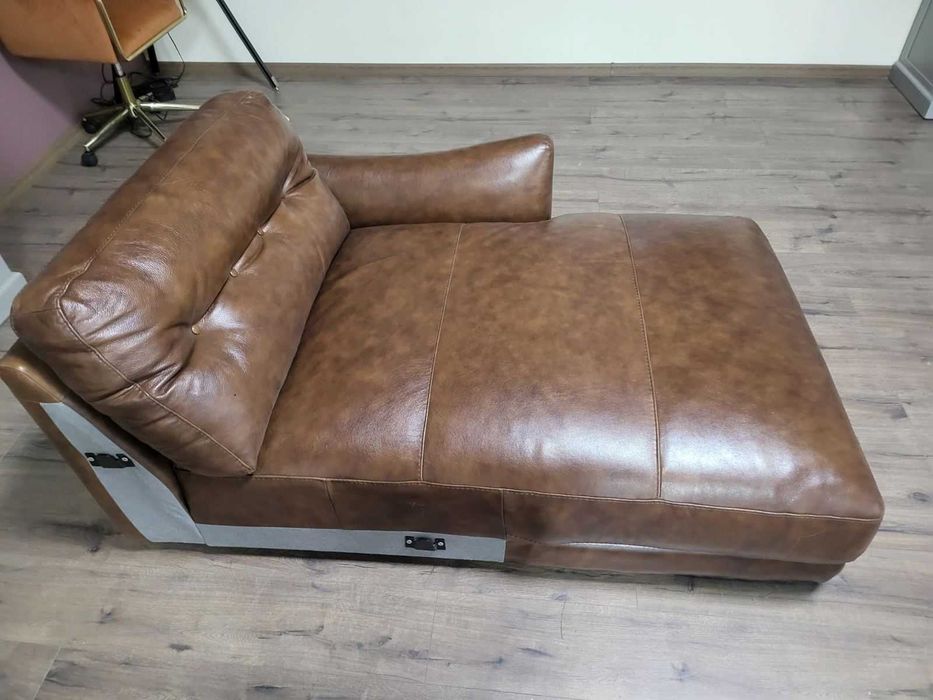 Кафява кожена лежанка - 100 % естествена кожа