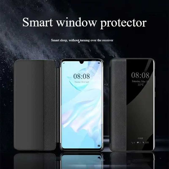 Нов нтелигентен капак за Samsung S24 с отваряне, черен