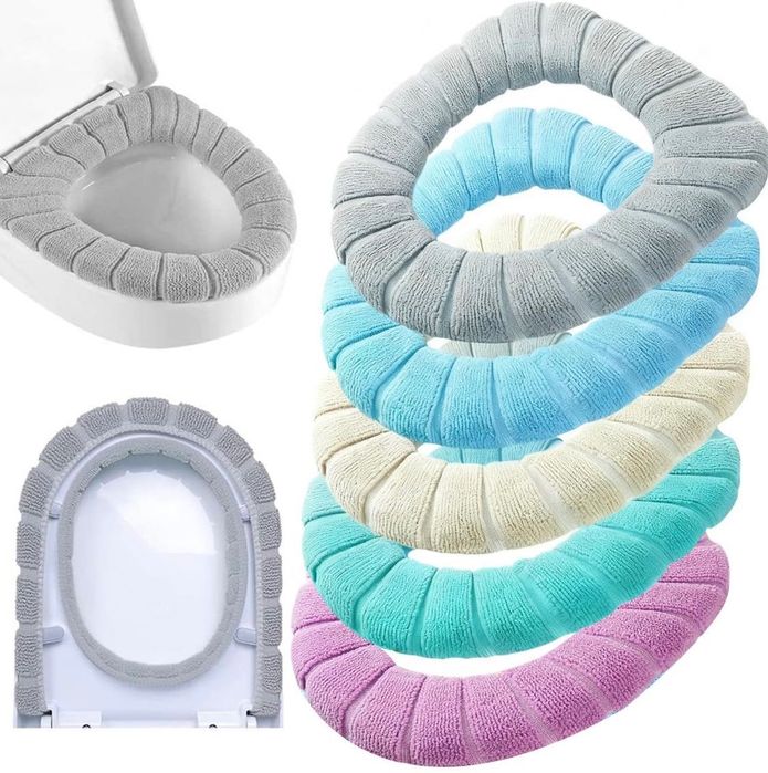 Пухкаво покривало за тоалетна седалка, мека подложка за тоалетна чиния