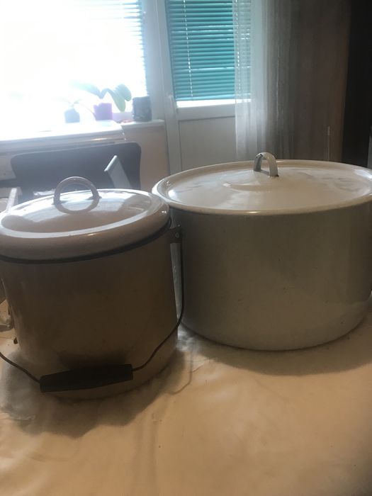 Емайлирани котларка за мляко 4.5 лт.-тенд. 11 лт. стъсл.. Ф28 см капак