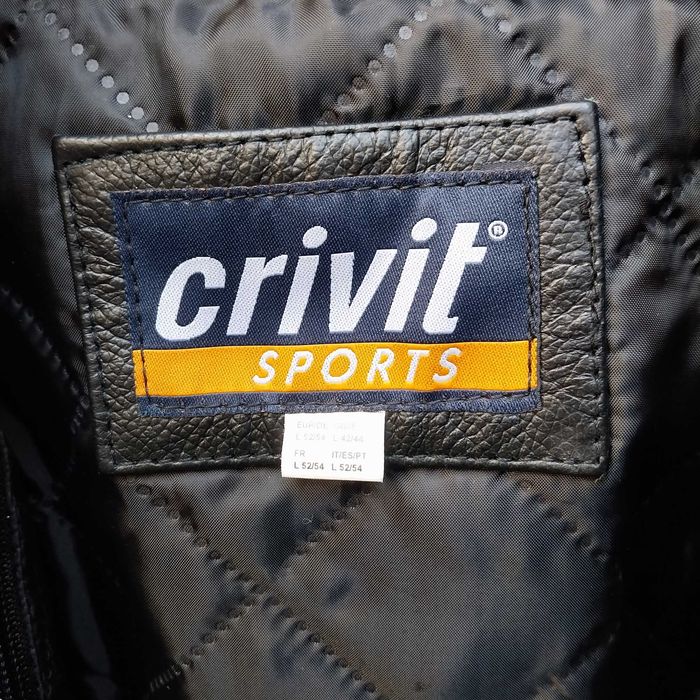 НАЙ ДОБРАТА ОФЕРТА Мъжко рокерско кожено яке с протектори Crivit sport