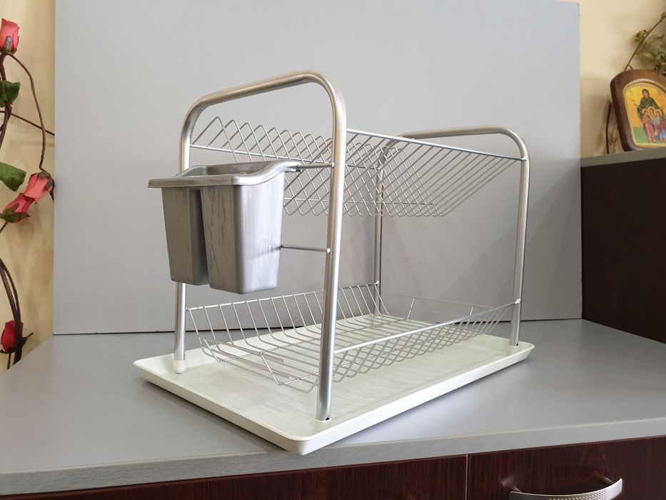 НОВИ! метален сушилник за чинии на 1, 2 и 3 етажа с кошничка