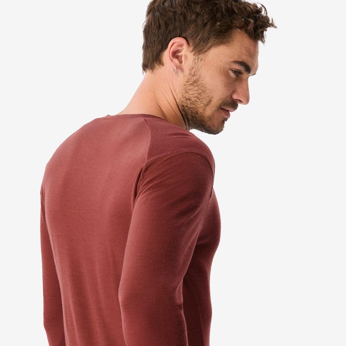 Bluză 100 % lână merinos maro, bărbați - produs resigilat Decathlon