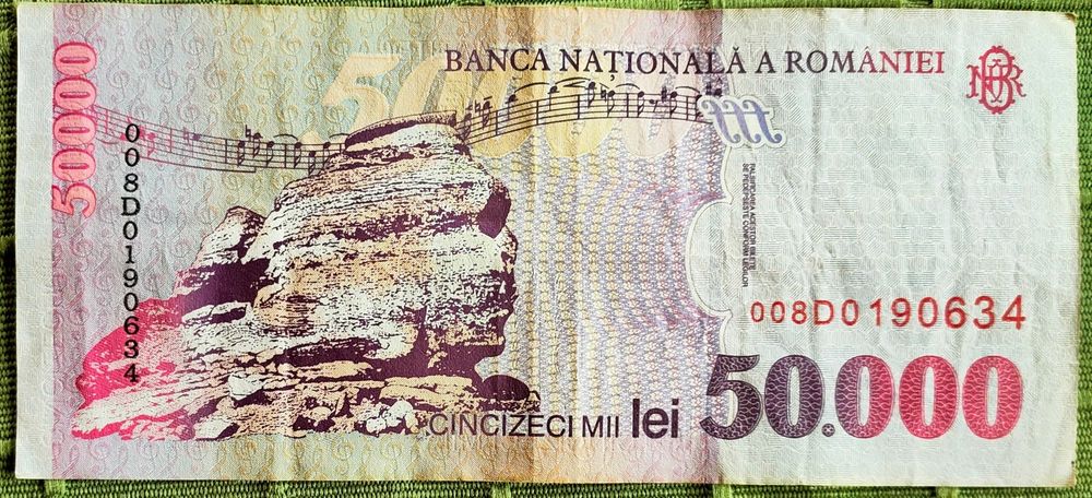 Vând/schimb bancnote de 50.000 lei, anul 2000