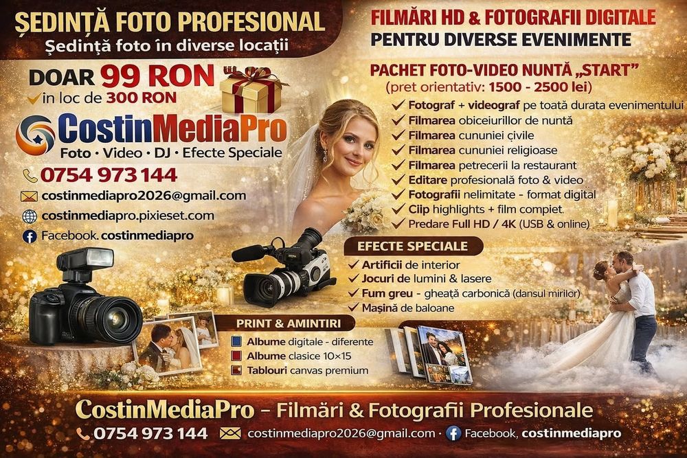 Servicii foto - video profesionale pentru evenimentul  tău favorit!