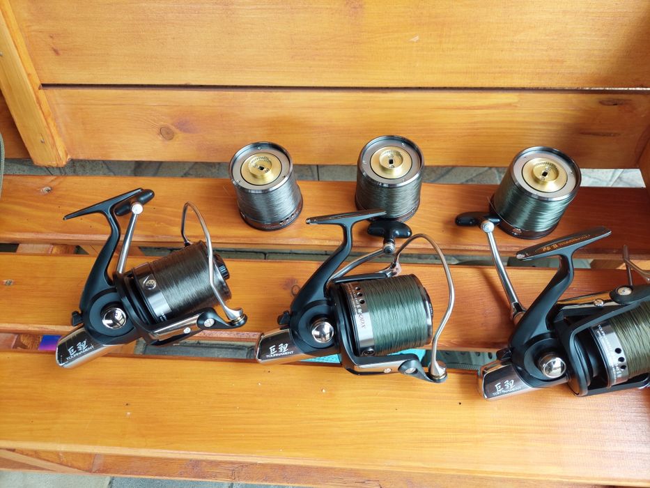 Set 3 mulinete daiwa basia tournament 45 qdx cu tamburi de rezerva