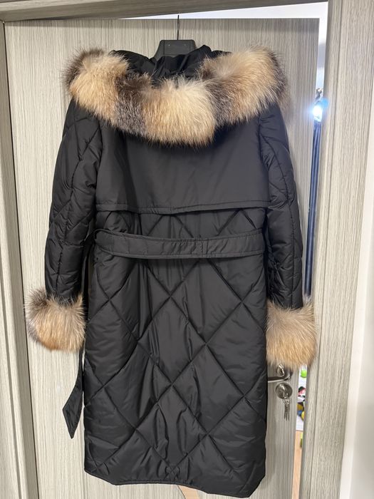 Geaca parka blana naturala lunga