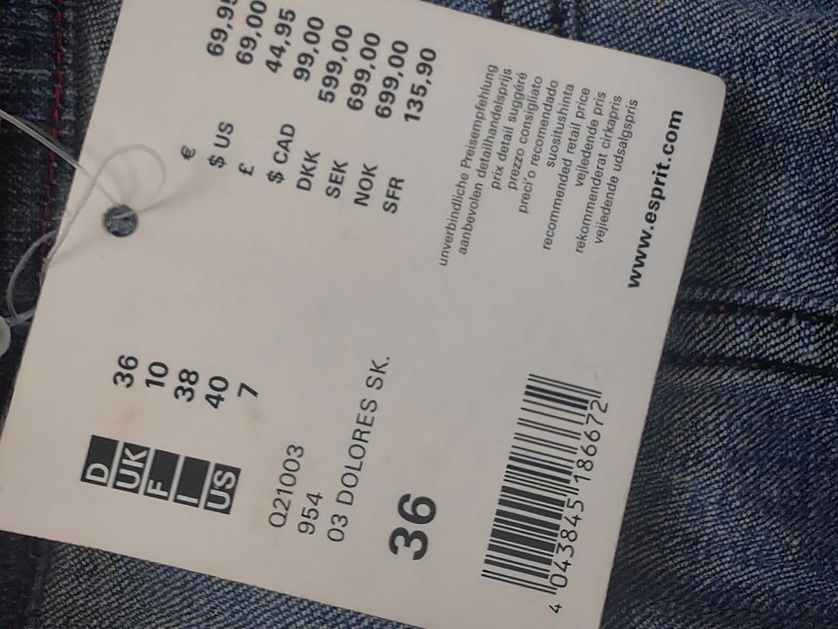 Fustă de blugi ESPRIT, mărime 36, nouă