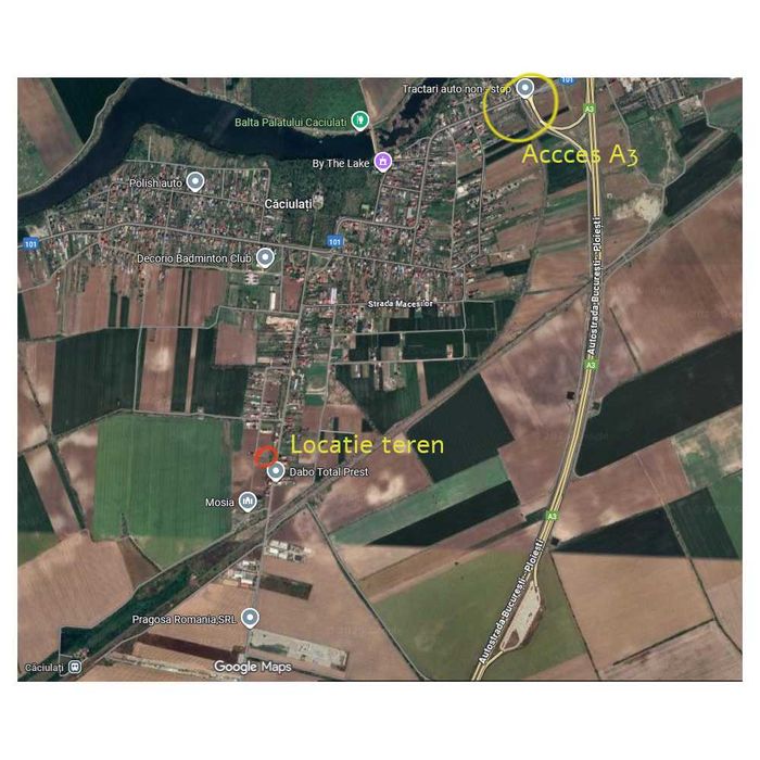 Teren intravilan Caciulati/ Moara Vlasiei 1000mp