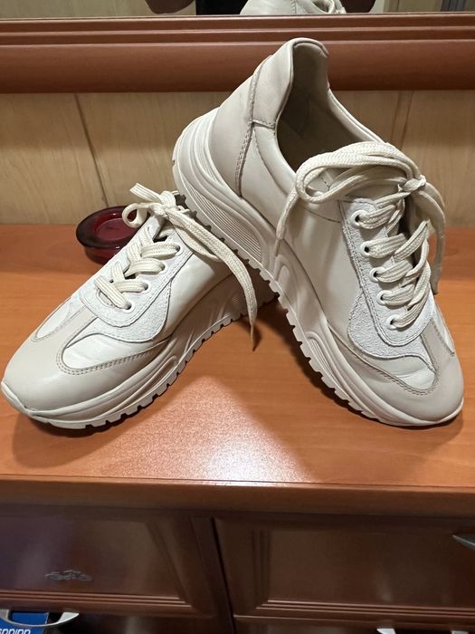 Нови кожени маратонки естествена кожа Mona Lisa