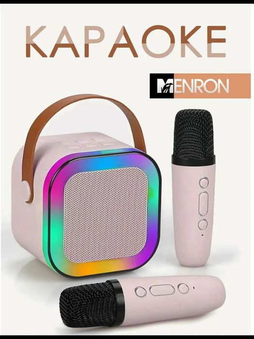 Караоке колонка беспроводная с двумя микрофонами