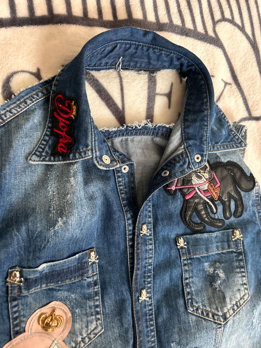 Djofra-дънкова риза с пера