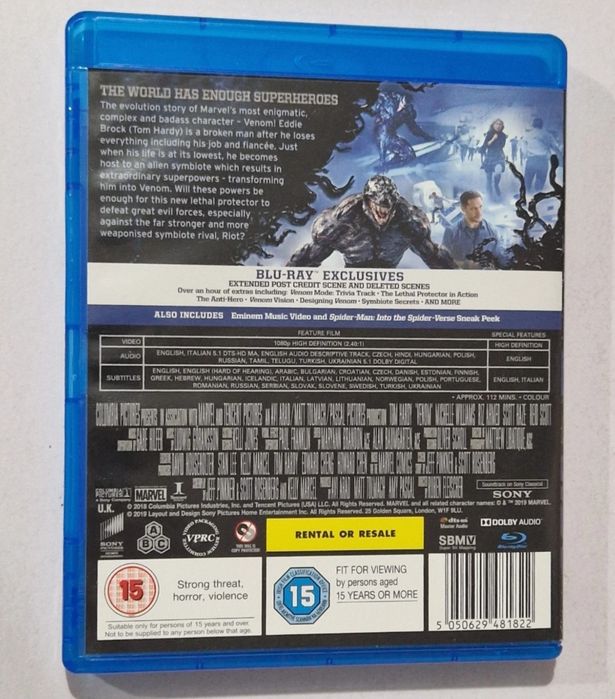 Venom Blu-ray (2019) Tom Hardy