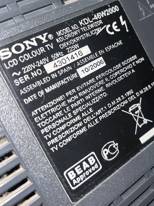Tv Sony Bravia 117 cm