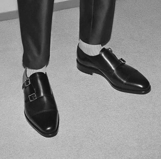 Pantofi monk 41 41.5 42 de lux SANTONI lucrati manual piele naturala