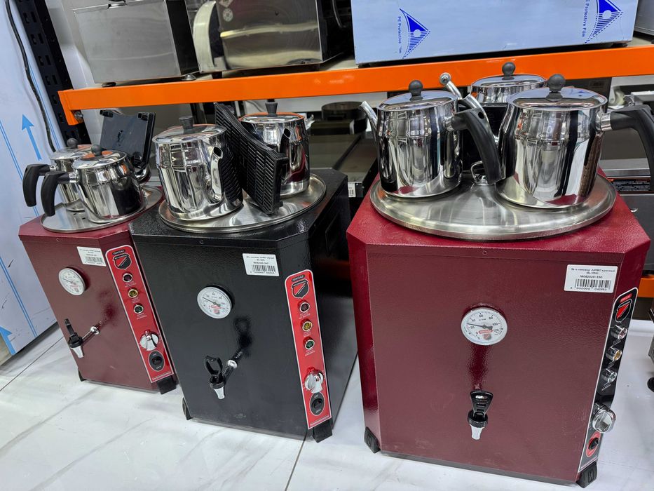 Фастфуд кафе ошхоналар учун турк бардак чой самоварлари 2-3та чойнакли