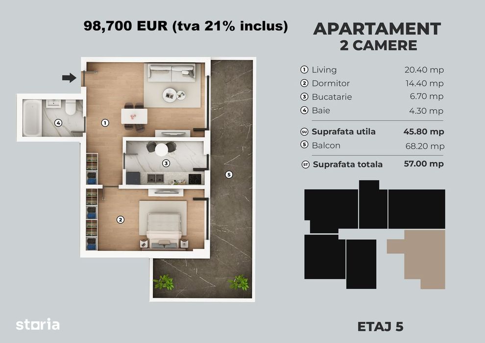 Cartierul nou Metalurgiei - 2 camere - finalizat mutare rapida
