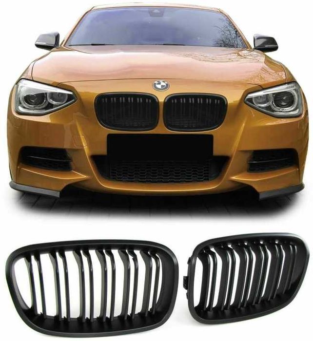 Бъбреци за BMW 1-ва серия F20 / F21 Черен Гланц Двойни (2011-2014)