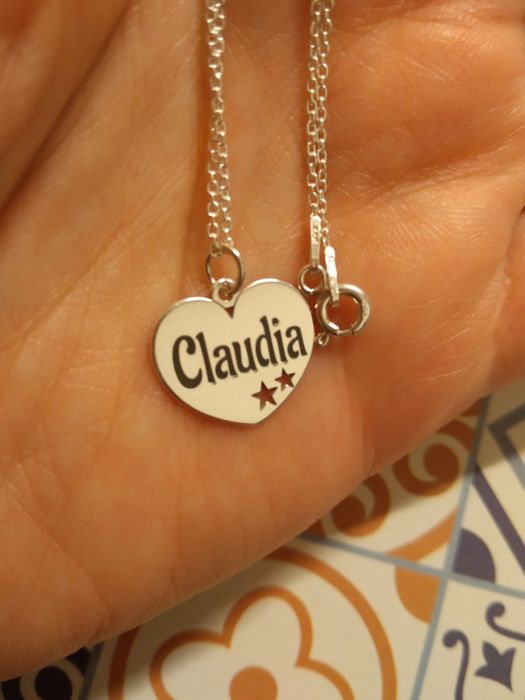 Lantisor inima argint, nume Claudia