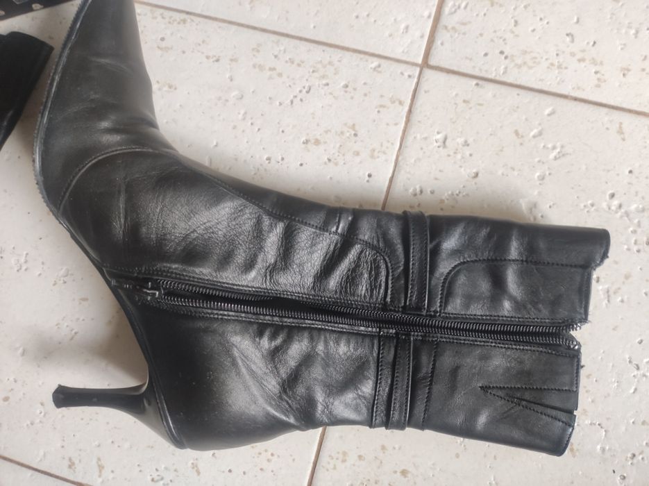 Дамски ботуши с цип- естествена кожа