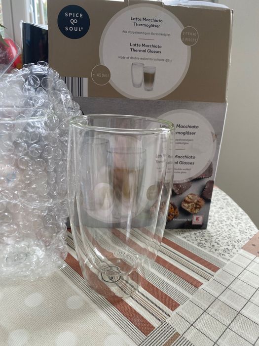 Pahare duble latte macchiato thermorezistente