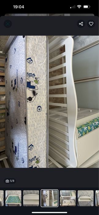 Манеж с комодом цвет белый