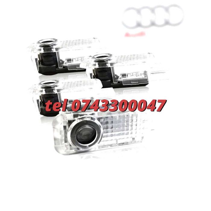 Set 2 Lumini Usi Lampi Portiere Logo Audi Dedicate Holograme