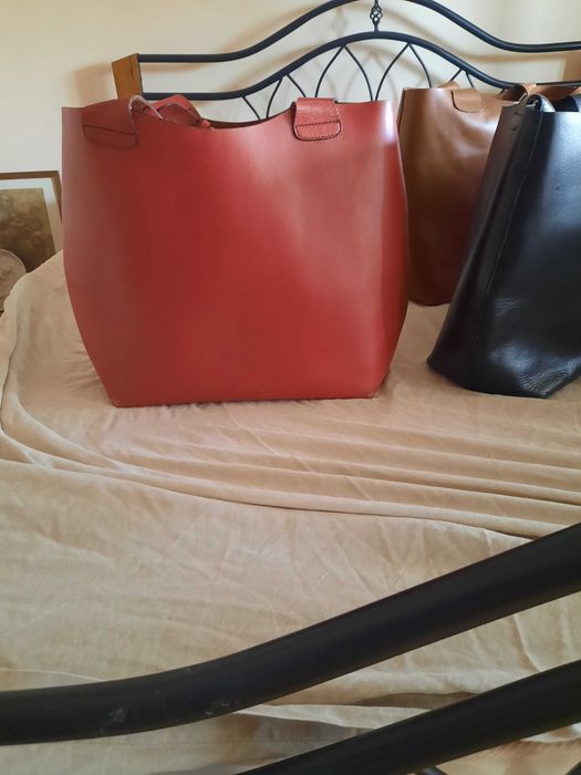 Чанти ZARA, естествена кожа, телешки бокс