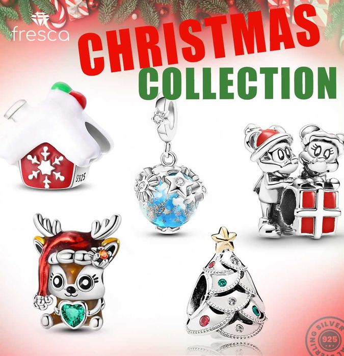 Коледни Талисмани по модел тип Пандора Pandora S 925