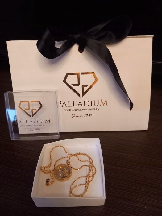 Сребърно колие, зодия Овен, с 24-каратова позлата