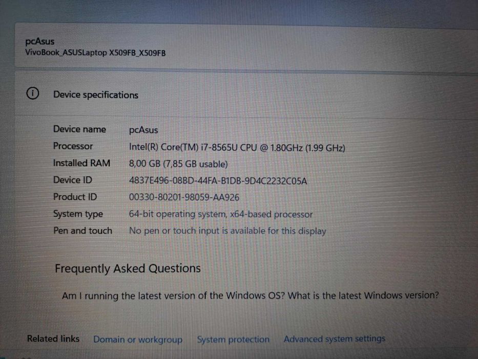 Лаптоп ASUS X509