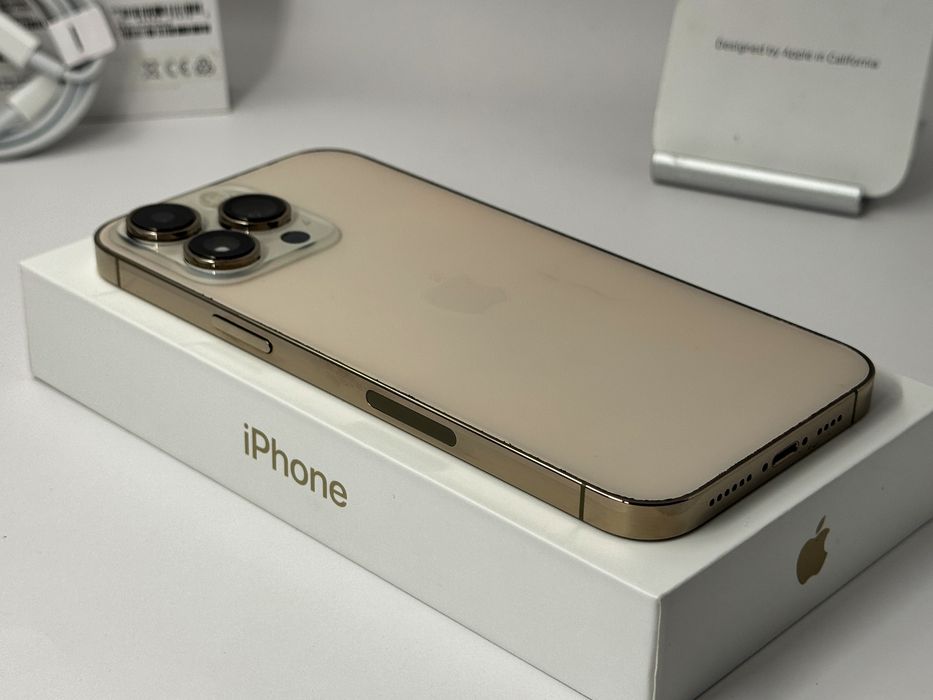 iPhone 14 Pro Max, 128GB, Gold, 100% батерия, ОТЛИЧЕН, 1г. ГАРАНЦИЯ!