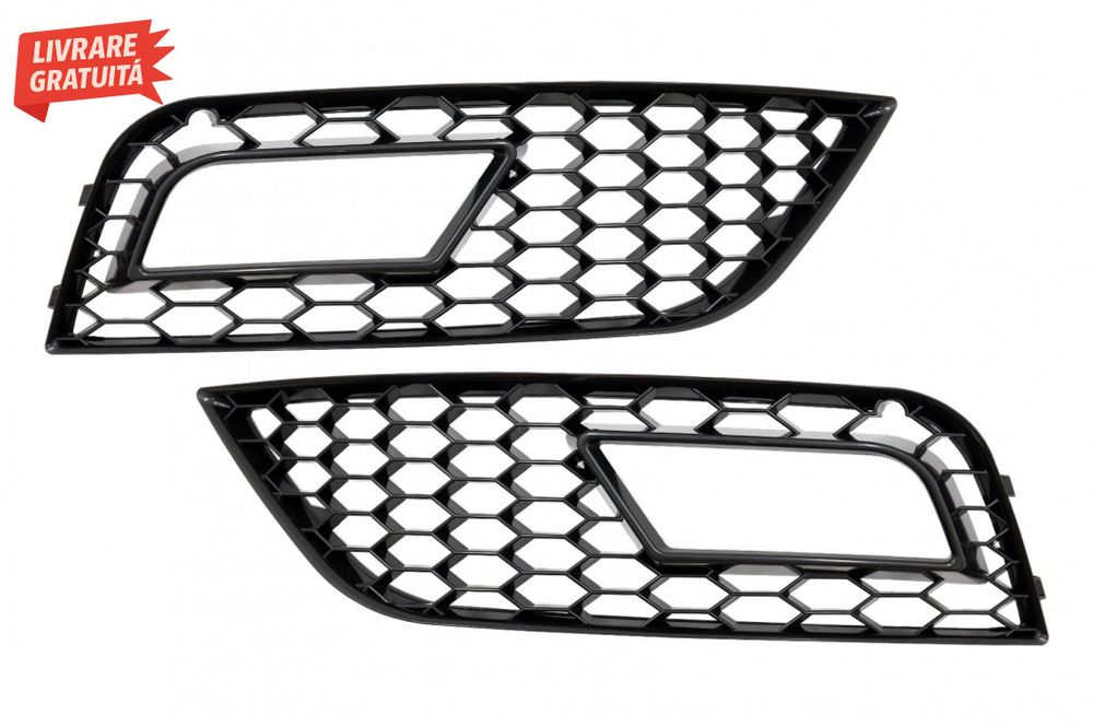 Grile Proiector Audi A4 B8 facelift (2012-2015) RS4 Design Negru Lucio