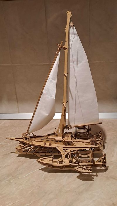 Macheta barca/vapor 3D mecanic din lemn