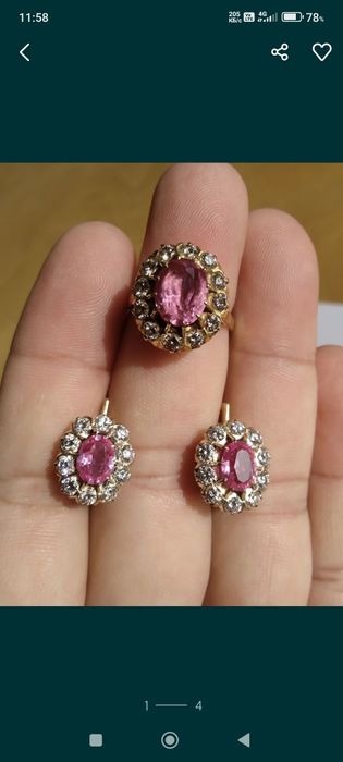 Бриллиант тройка,сирга+узук (антиквар)