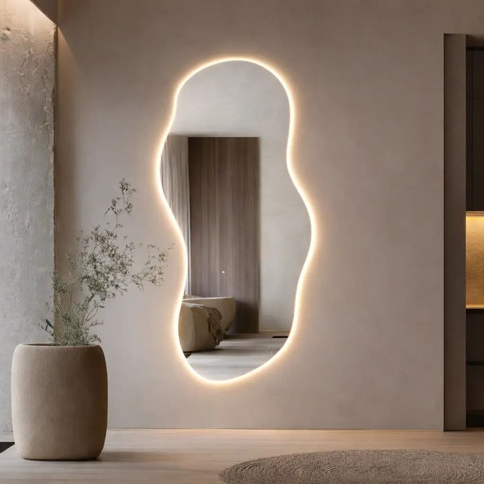 Асиметрично огледало с нагревател и подсветка