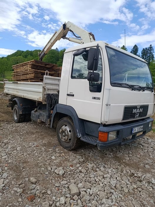 Vând Man 8 163 basculabil macara