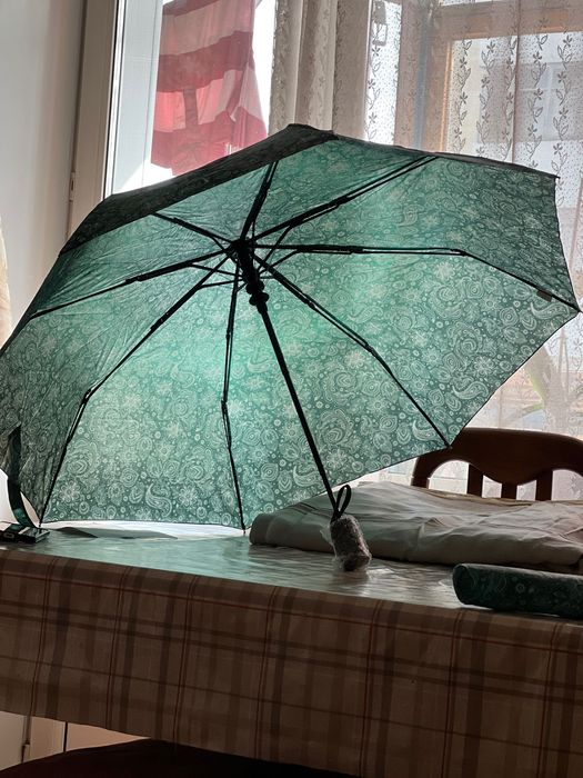 Зонт складной темно зеленый