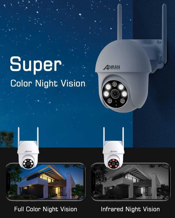 ANRAN 5MP PTZ WiFi FHD охранителна камера за видеонаблюдение IP66