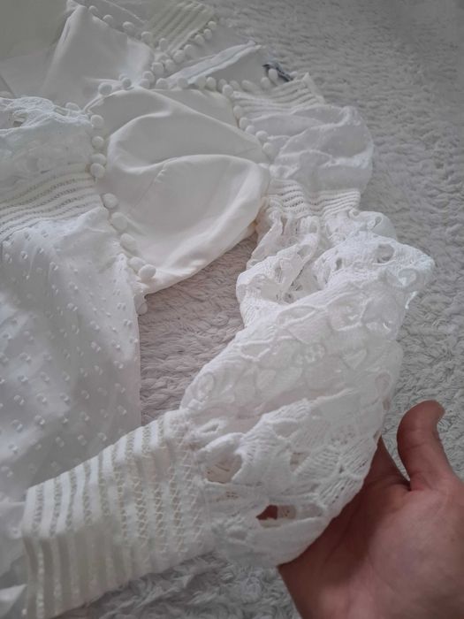 Бяла къса рокля Xs размер