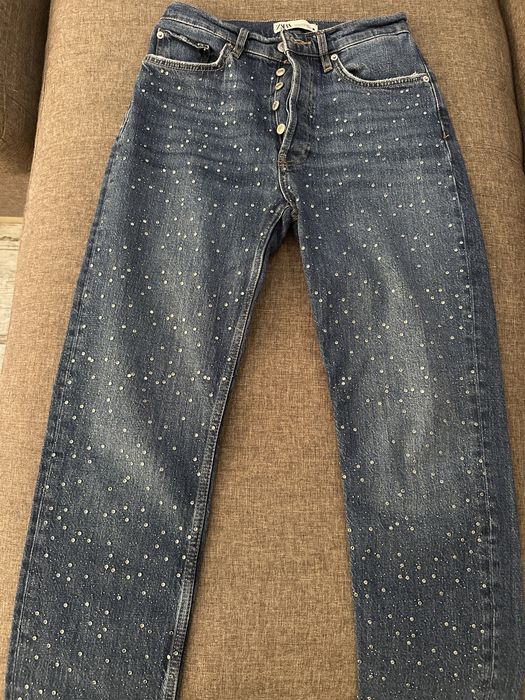 Дънки с камъни Зара