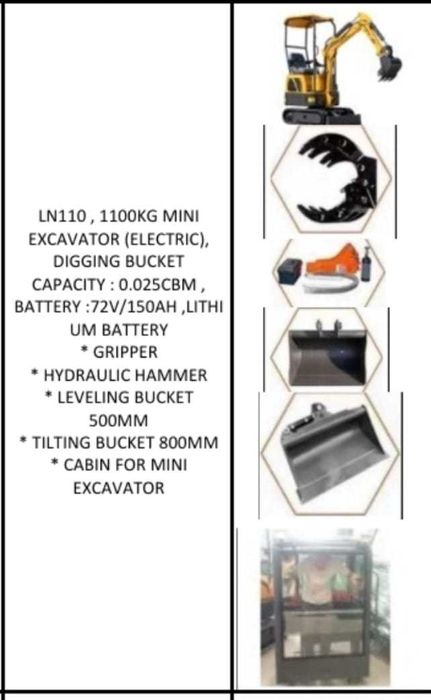 Mini-excavator full electric 1100 kg