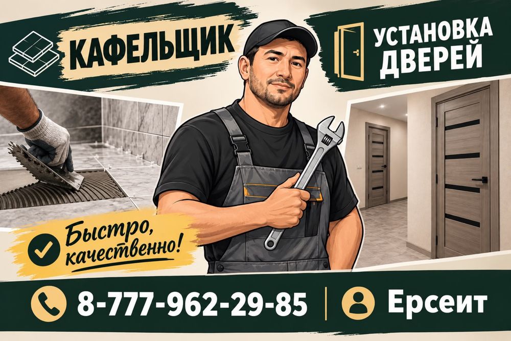 Кафельщик/установка дверей.