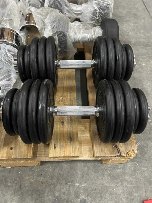 Set gantere reglabile, din fier cauciucat 45 kg : 2 x 22,5KG