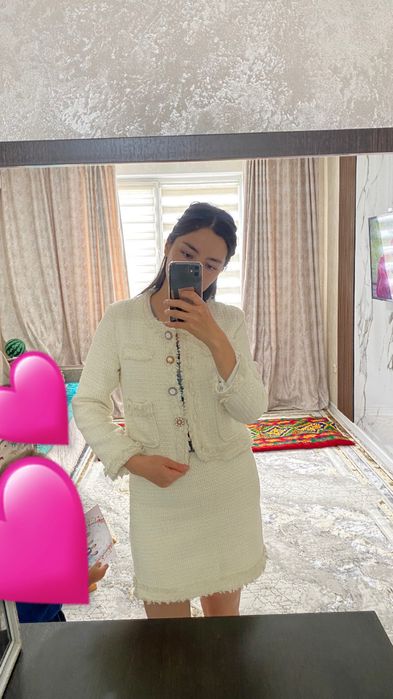 Твидовая двойка молочном цвете